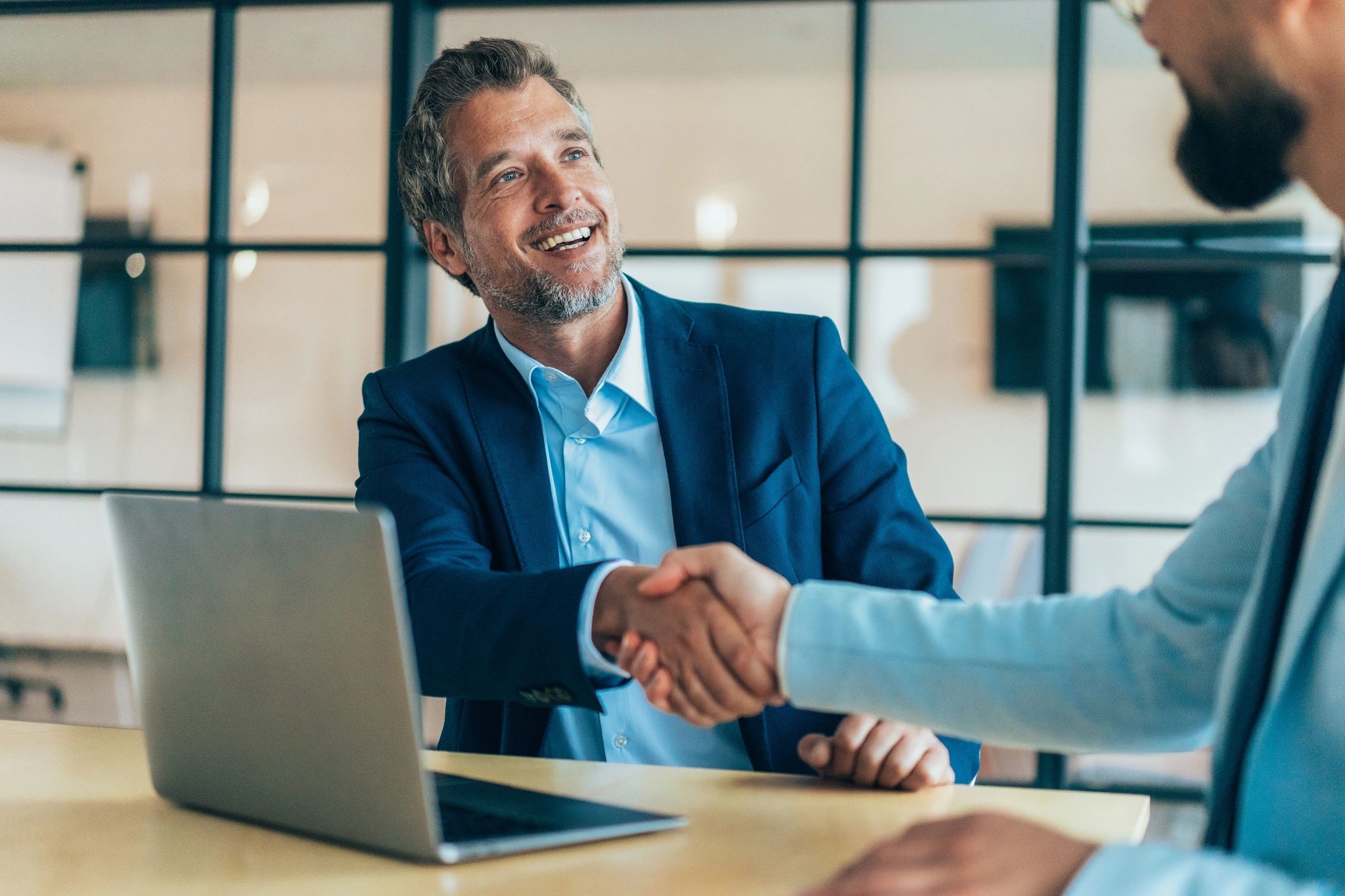 client testimonial, business handshake, satisfied client